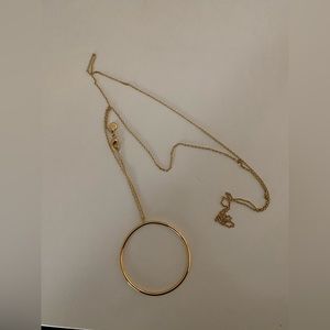 Gorjana 18k Gold Plated Long Circle Necklace
